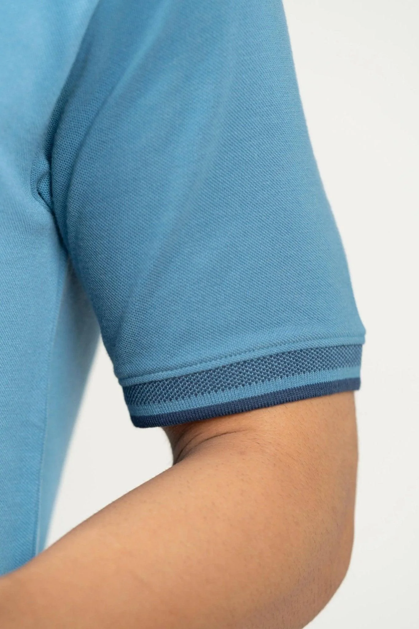 Blue Heaven Bamboo Cotton Polo T-Shirt – Jacquard Collar - Image 5