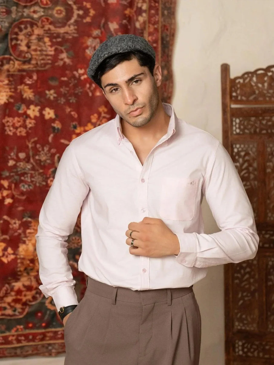 Pink Oxford Cotton Shirt – Regular Fit - Image 3