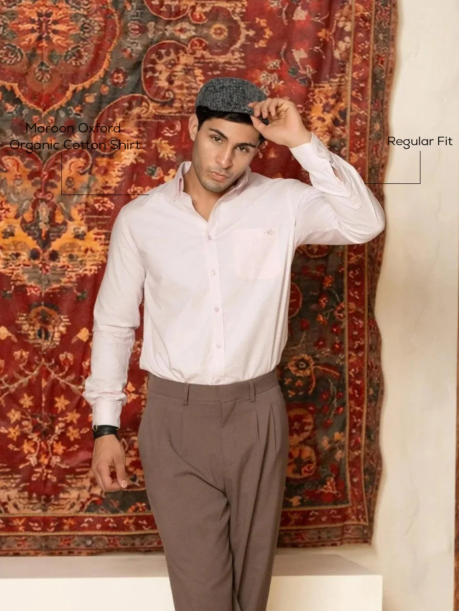 Pink Oxford Cotton Shirt – Regular Fit - Image 4