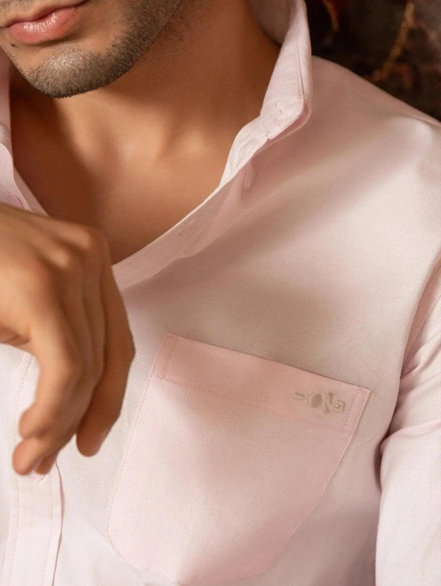 Pink Oxford Cotton Shirt – Regular Fit - Image 6
