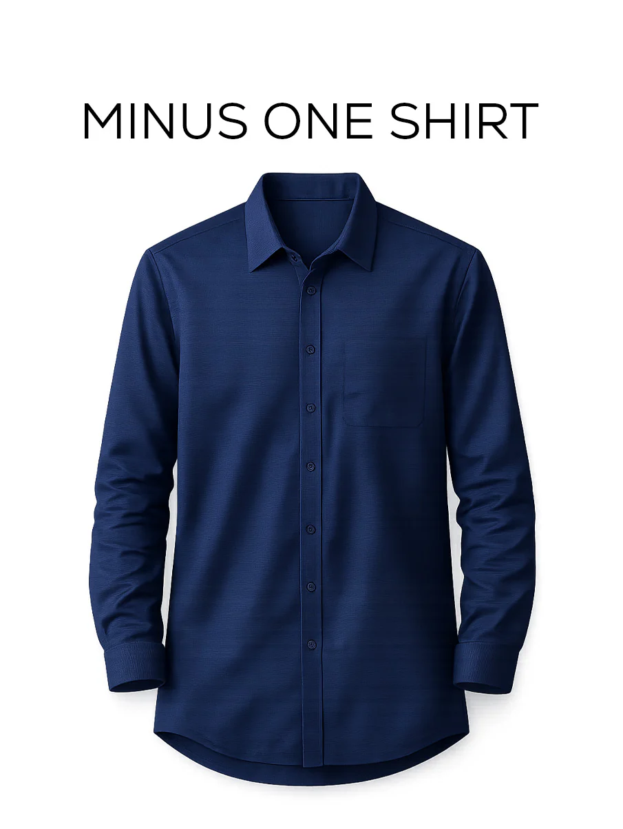 Navy Blue Oxford Organic Cotton Shirt – Regular Fit, Full Sleeves - Image 2