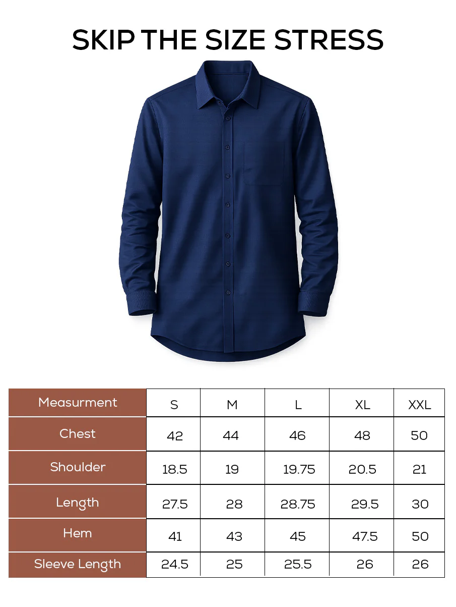 Navy Blue Oxford Organic Cotton Shirt – Regular Fit, Full Sleeves - Image 5