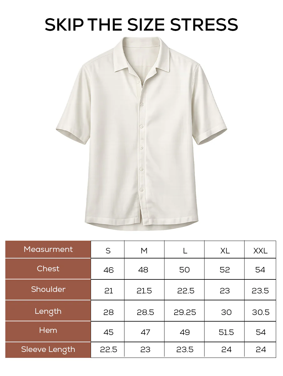 Off-White Half Sleeve Cuban Collar Shirt – Loose Fit - Image 5