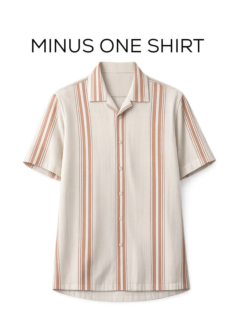 Off-White Striped Cotton Cuban Collar Shirt – Regular Fit, Half Sleeves - Image 2