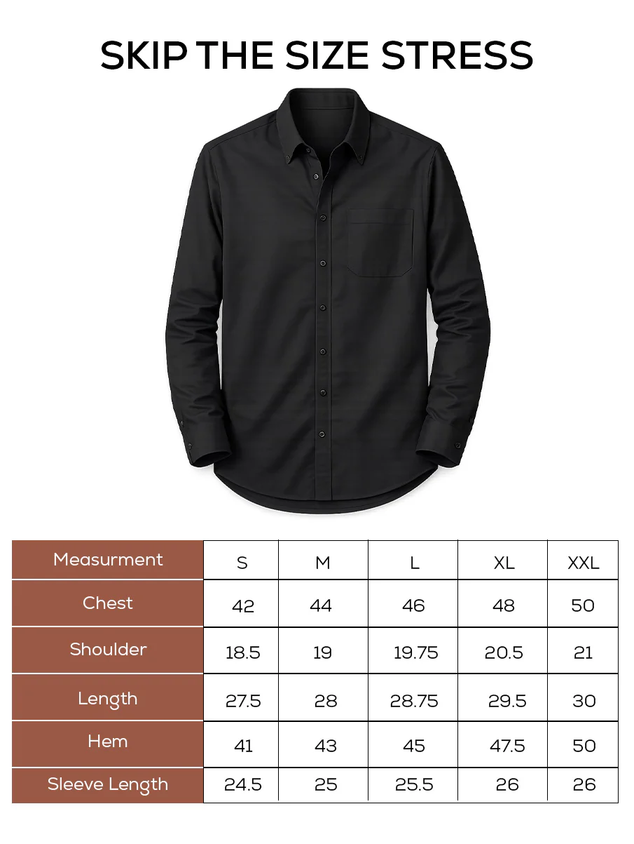 Oxford Black Cotton Shirt – Regular Fit - Image 5