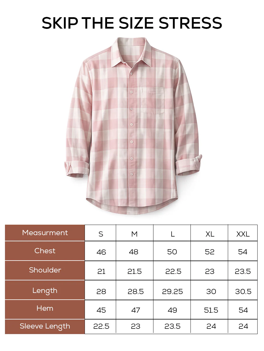 Pink Checkered Cotton Shirt – Loose Fit, Full Sleeves - Image 5