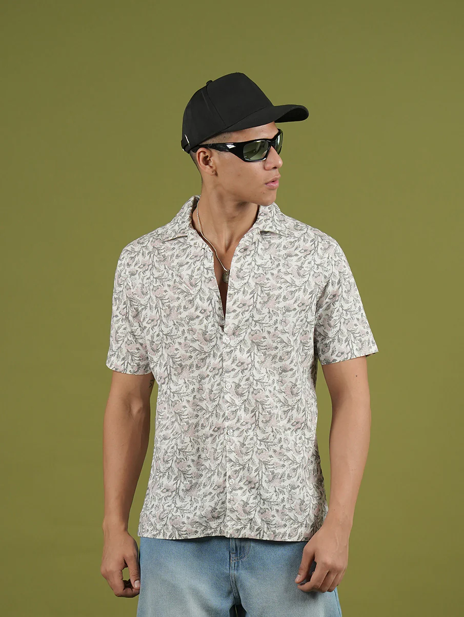 Pink Cuban Collar Shirt – Regular Fit - Image 3