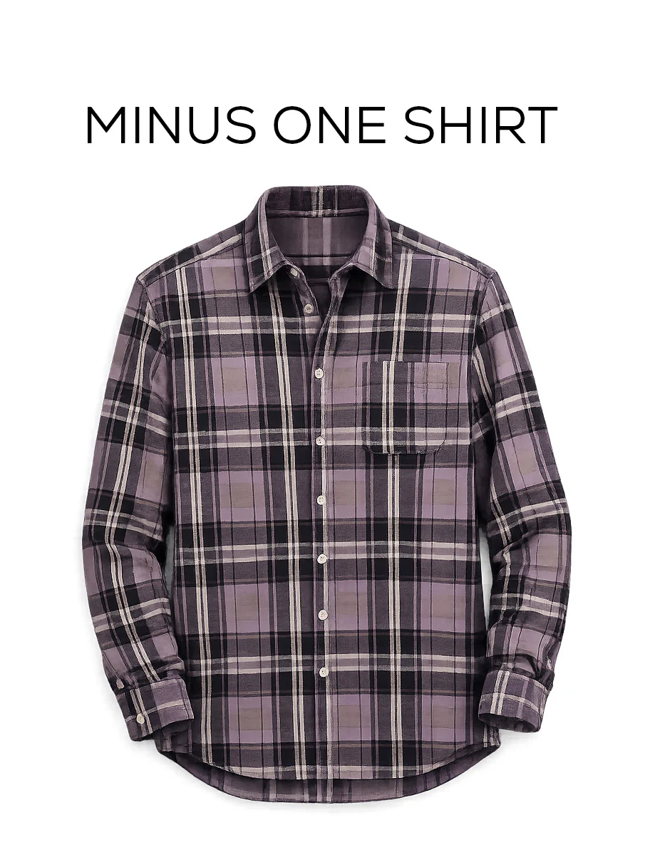 Purple Checkered Brushed Cotton Shacket – Loose Fit, Full Sleeves - Image 2