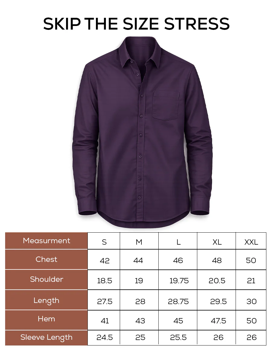 Purple Full Sleeve Cotton Shirt – Regular Fit - Image 5