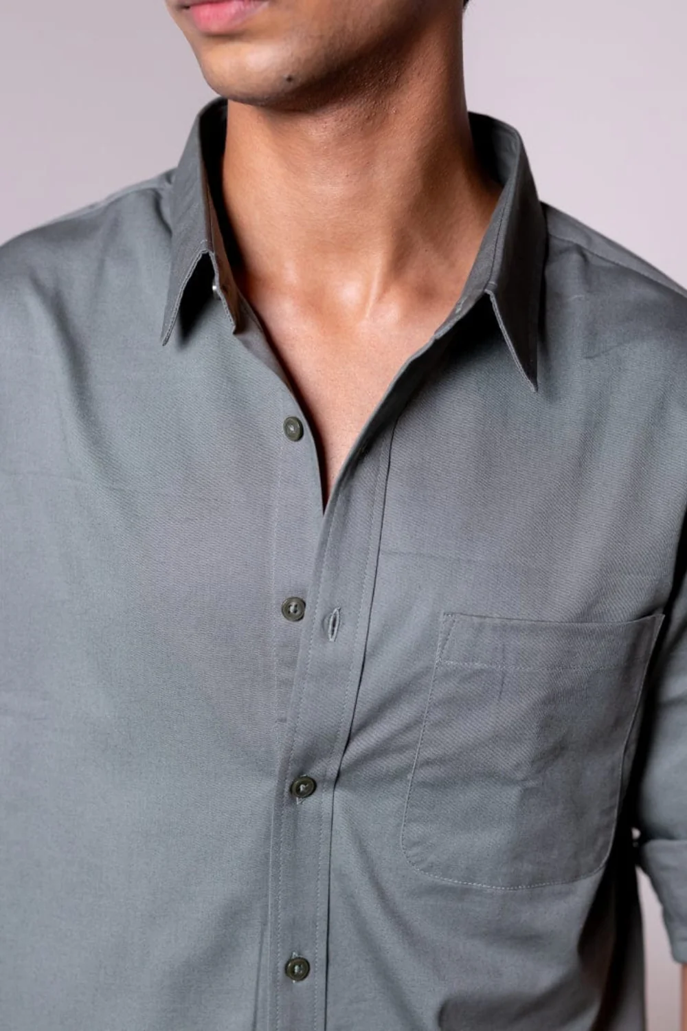 Regular Fit Sea Green Shirt - Image 4