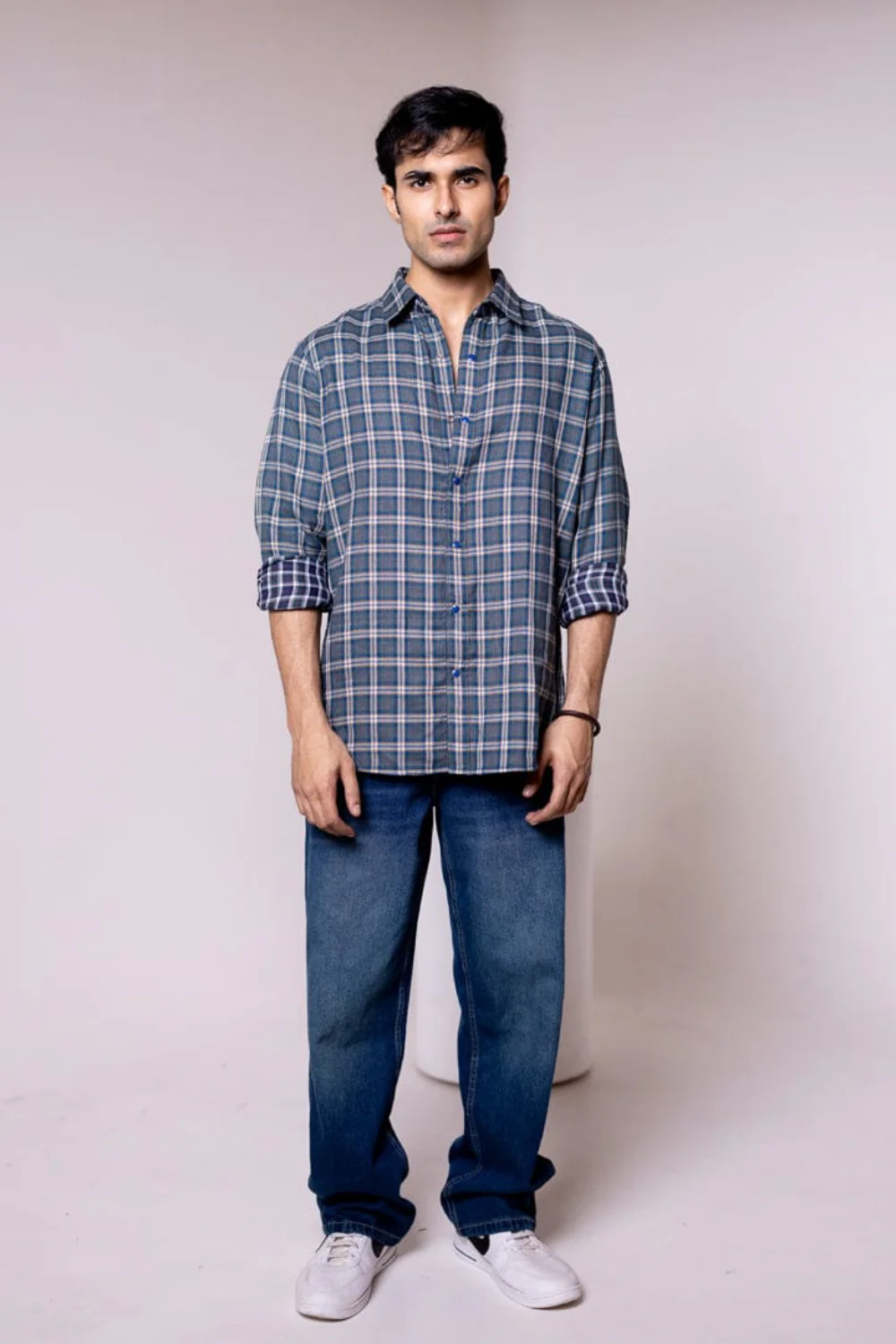 Regular fit Reversible Blue Checkered Shirt - Image 2