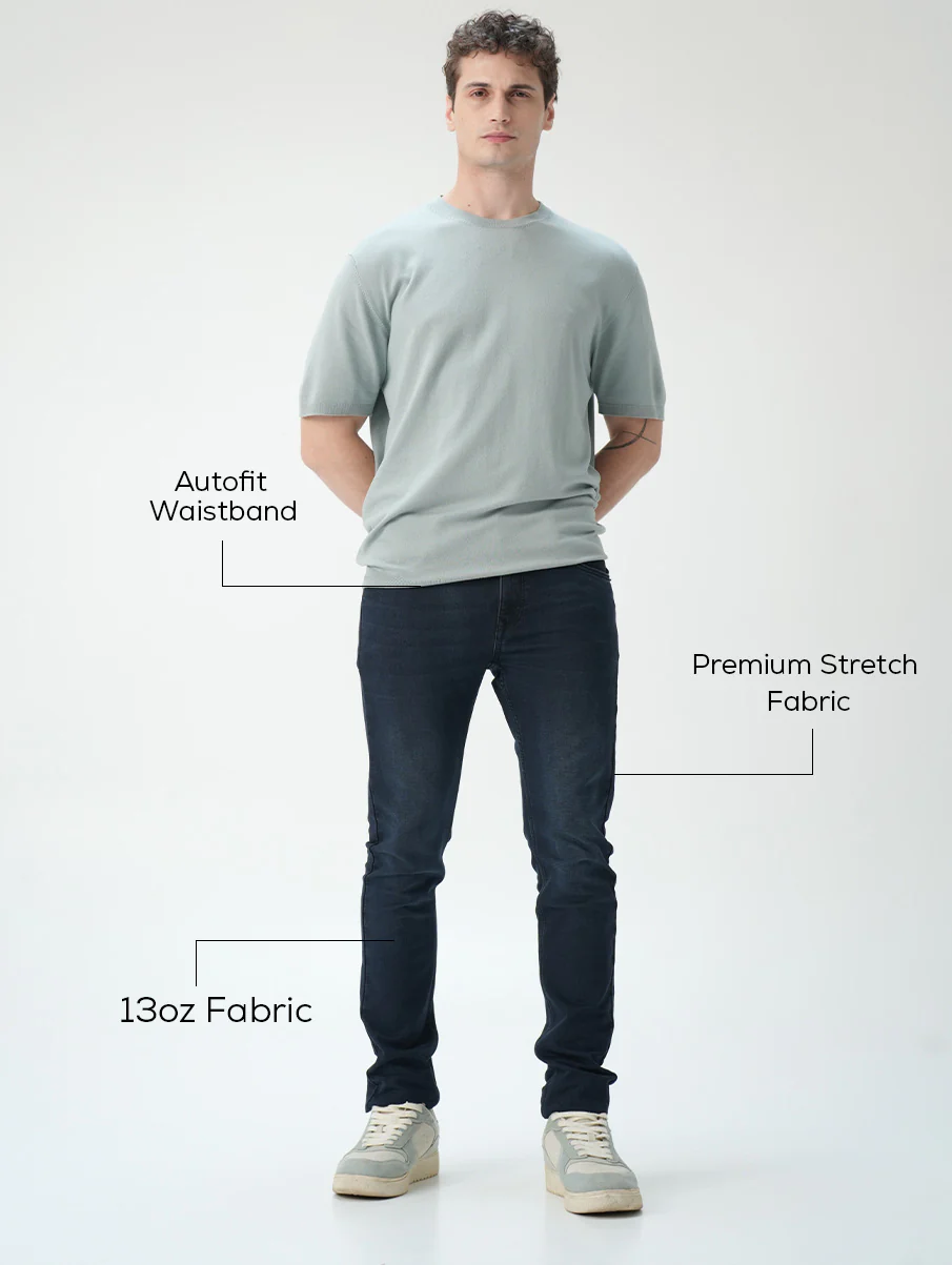 Skinny fit City Denim- Royal Navy - Image 4