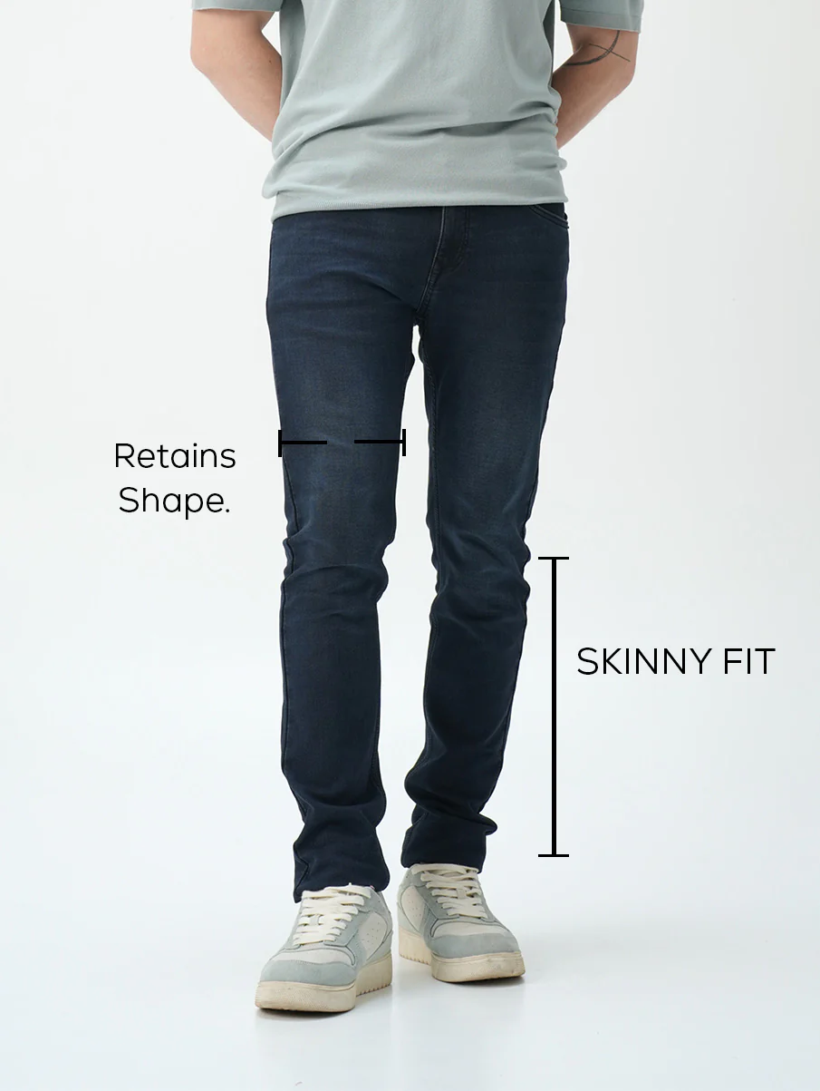 Skinny fit City Denim- Royal Navy - Image 6