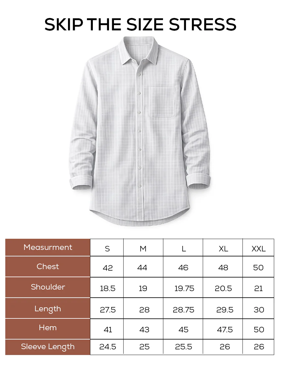 Sky Grey Striped Cotton Shirt – Regular Fit, Full Sleeves - Image 5