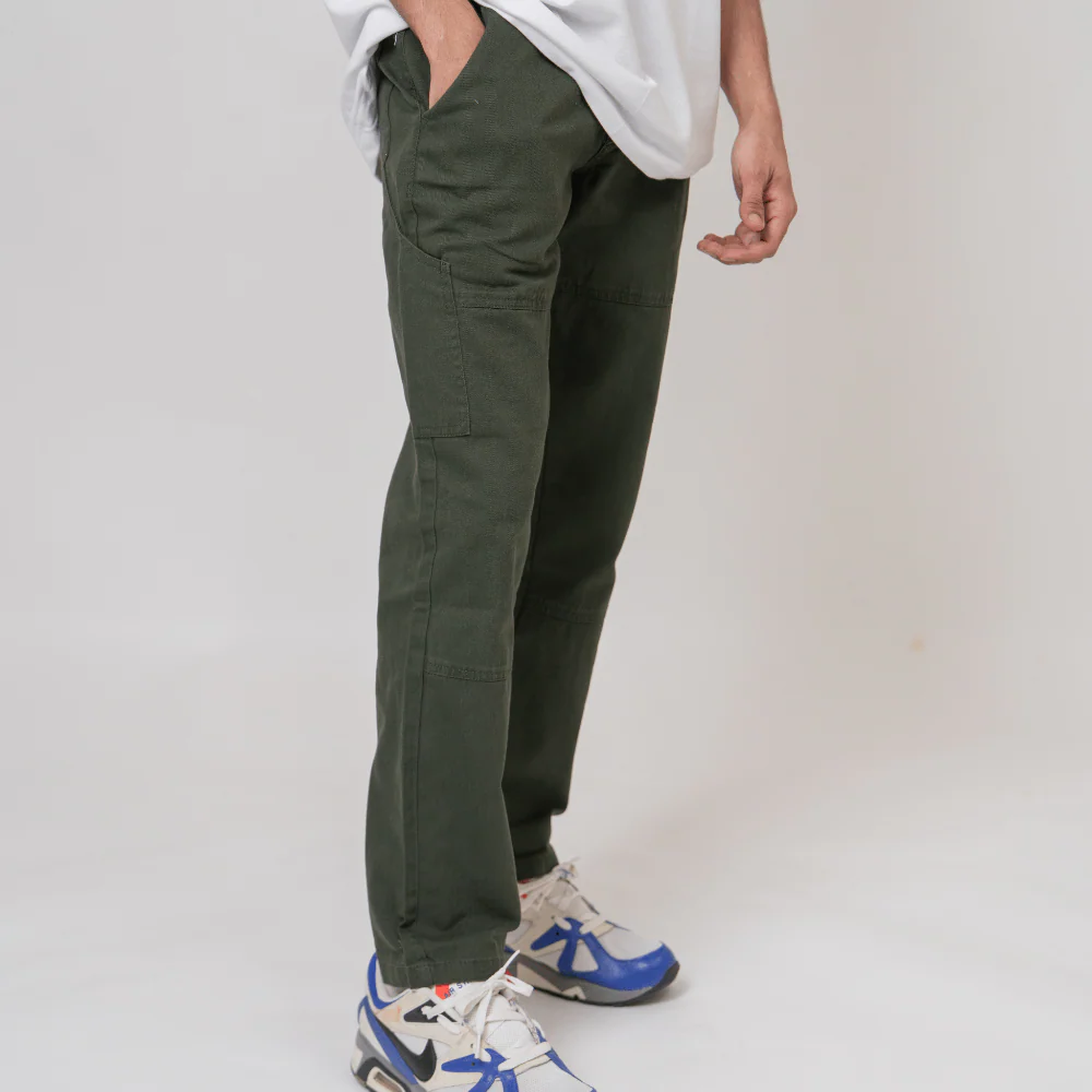 Sleek Cargo Pants- Olive - Image 4