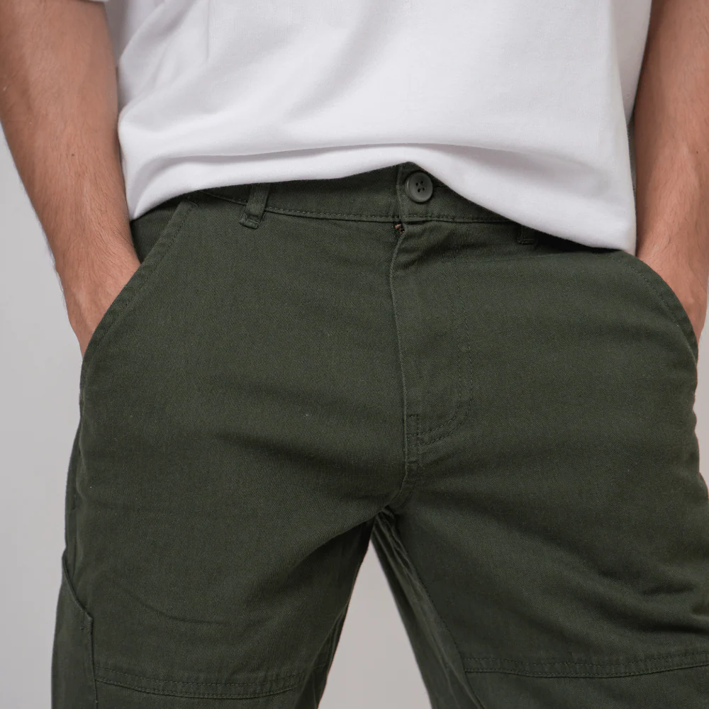 Sleek Cargo Pants- Olive - Image 5