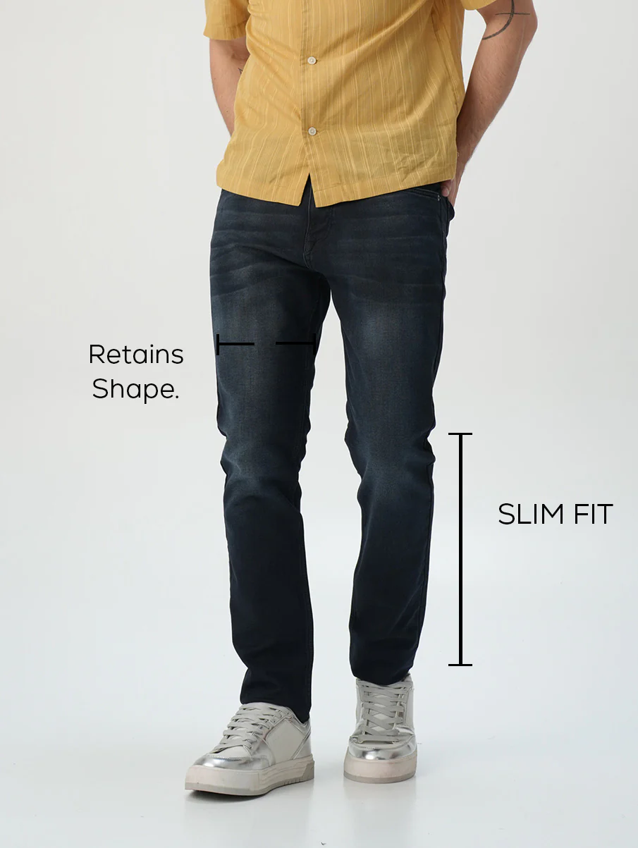 Slim fit City Denim- Royal Navy - Image 6