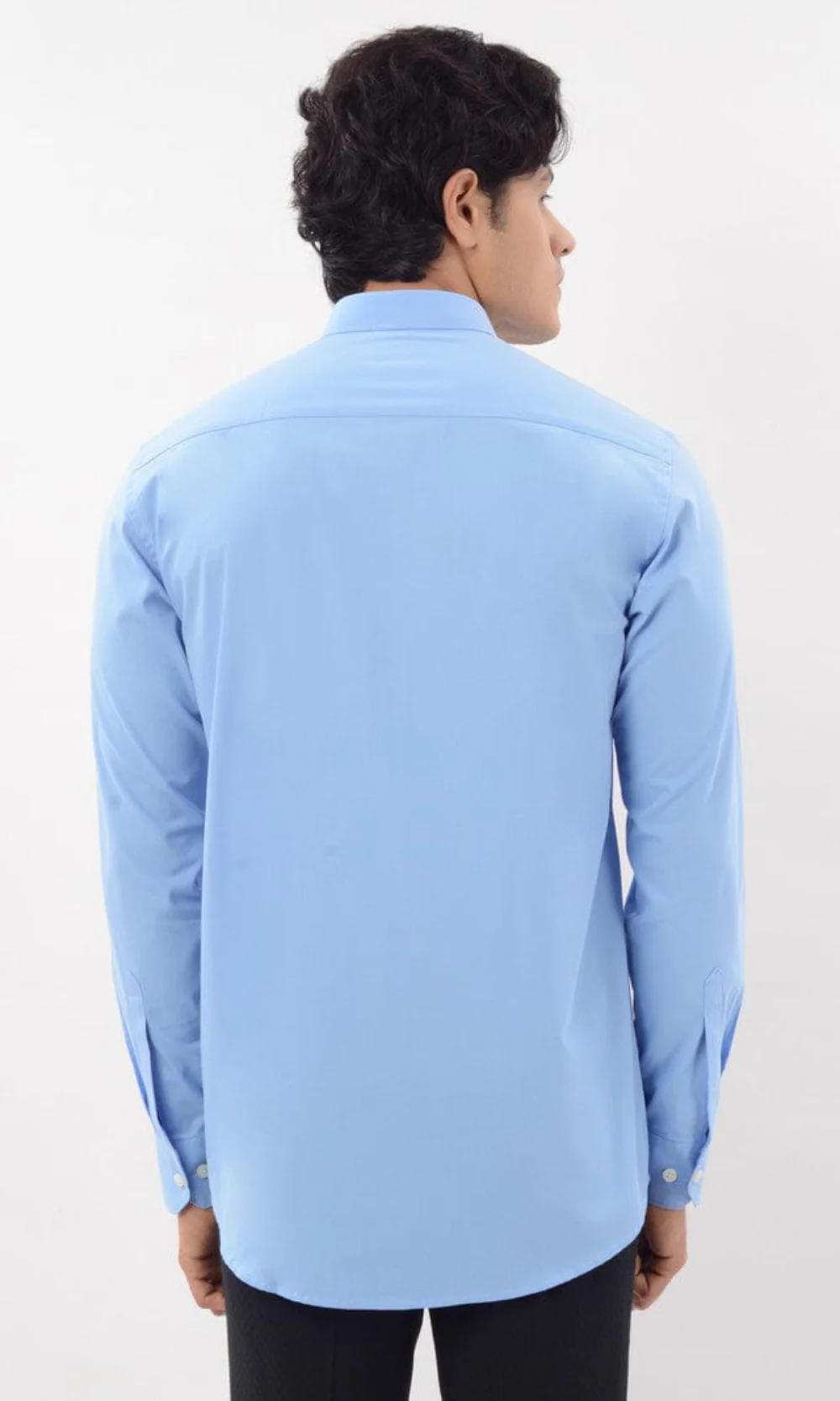 Slim Fit Full Sleeves Shirt- Blue - Image 3