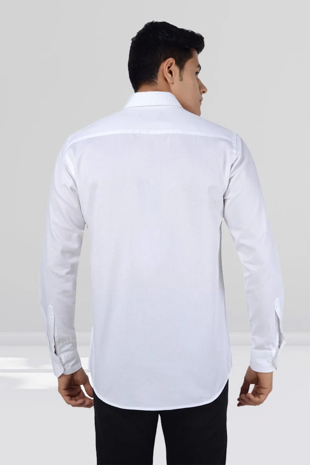 Slim Fit Full Sleeves Shirt-White - Image 4