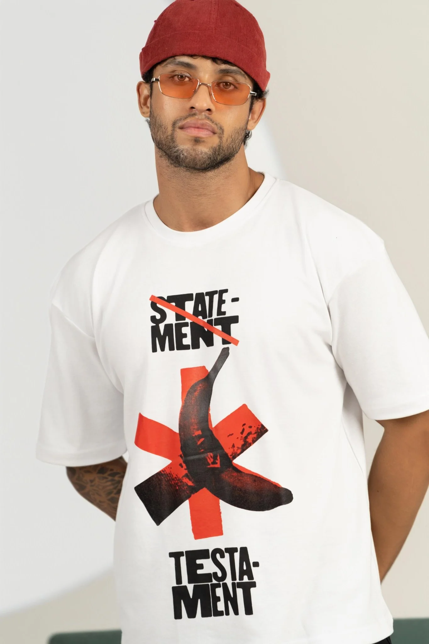 STATEMENT TESTAMENT Printed Graphic Oversized Tee - Image 5