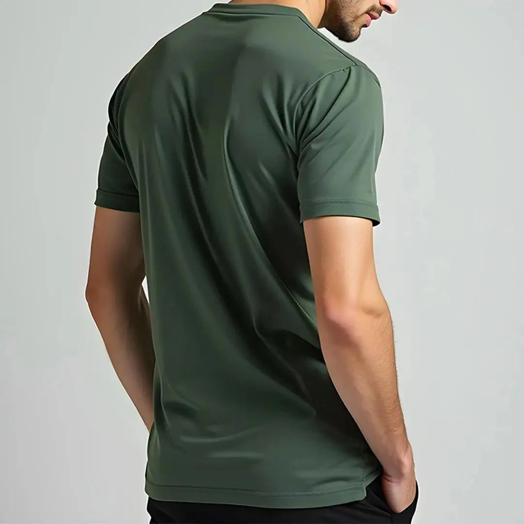 Supima Cotton Crew Neck T-Shirt - Olive - Image 3