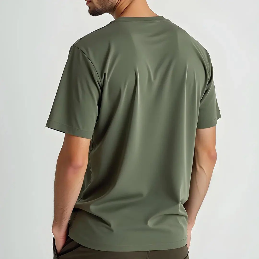 Supima Cotton Crew Neck T-Shirt - Olive - Image 4