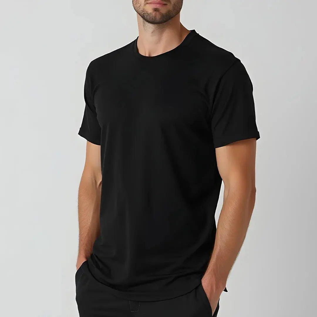 Supima Cotton Crew Neck T-Shirt - Black - Image 3