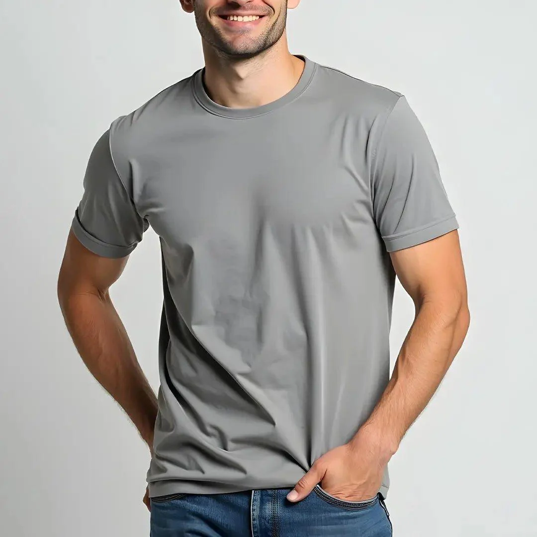 Supima Cotton Crew Neck T-Shirt - Grey - Image 2