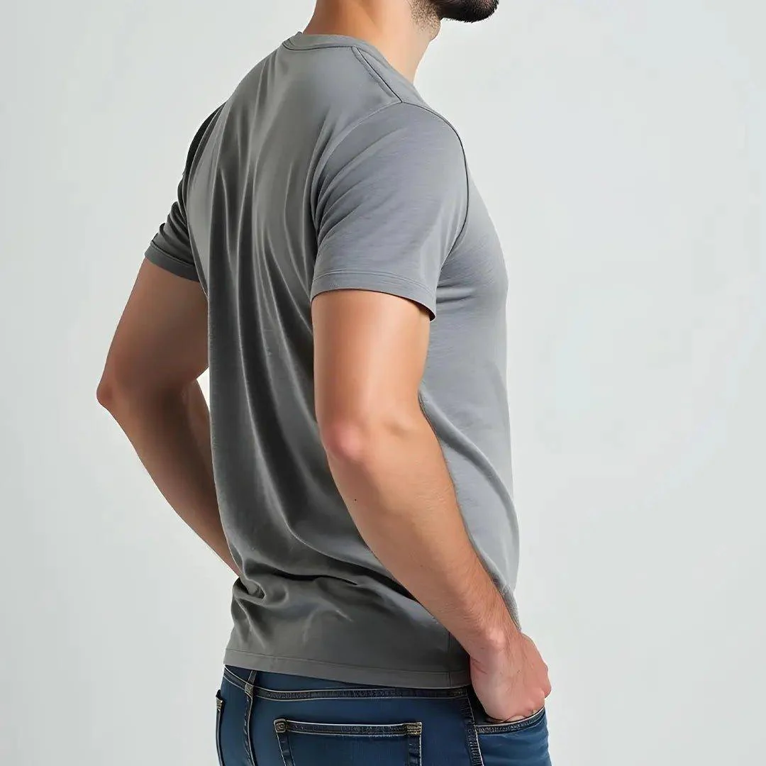Supima Cotton Crew Neck T-Shirt - Grey - Image 4