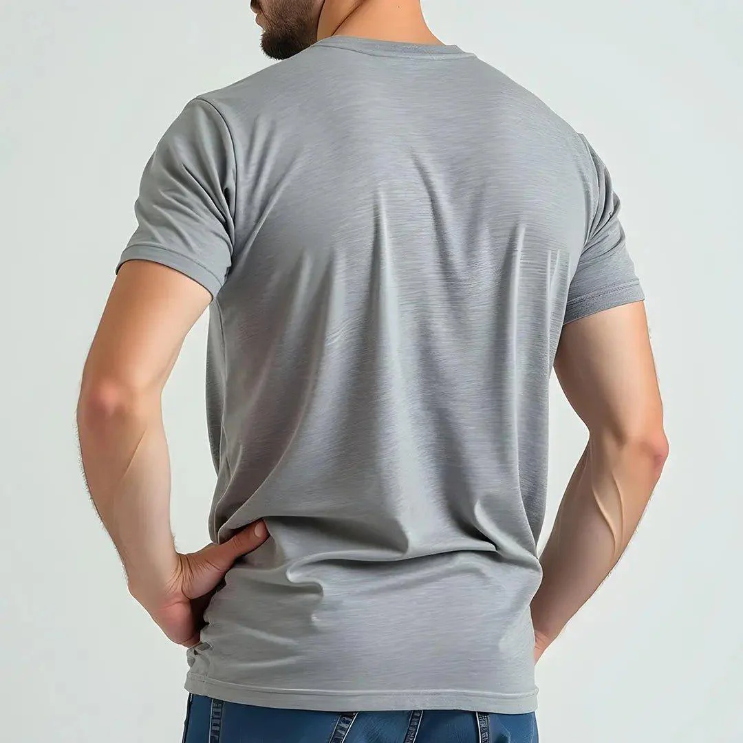 Supima Cotton Crew Neck T-Shirt - Grey - Image 5