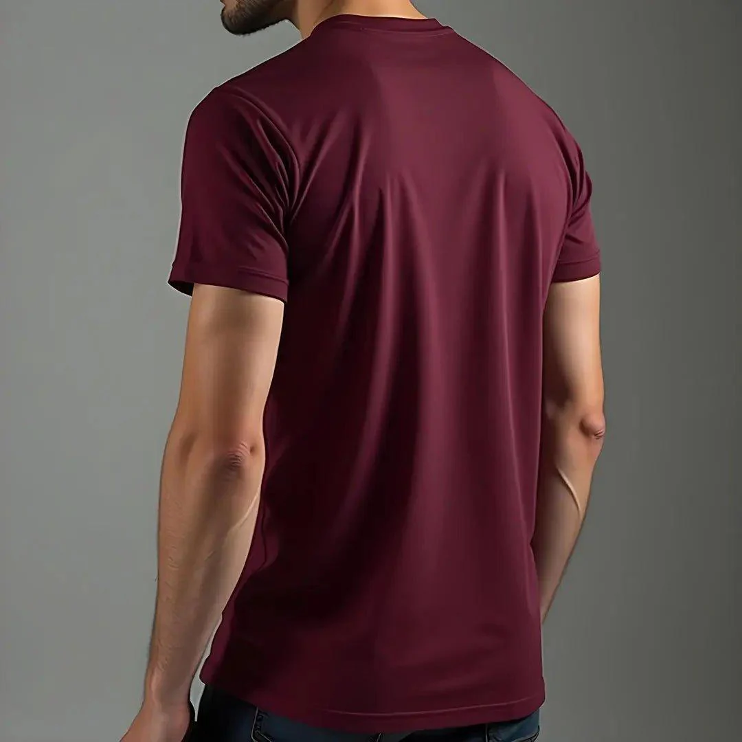 Supima Cotton Crew Neck T-Shirt - Maroon - Image 3