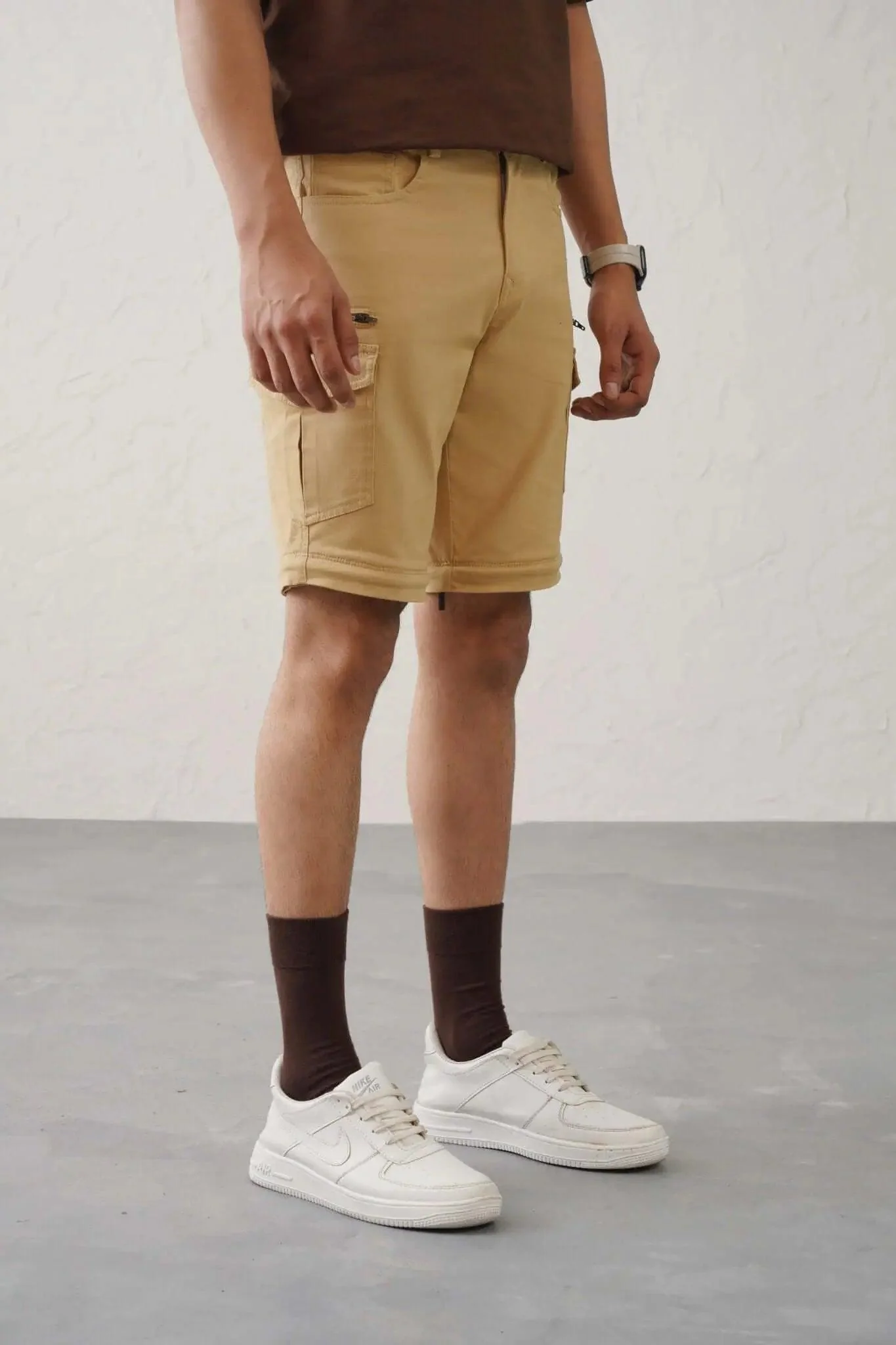 The Regular Fit Detachable Cargo Pants - Khaki - Image 4