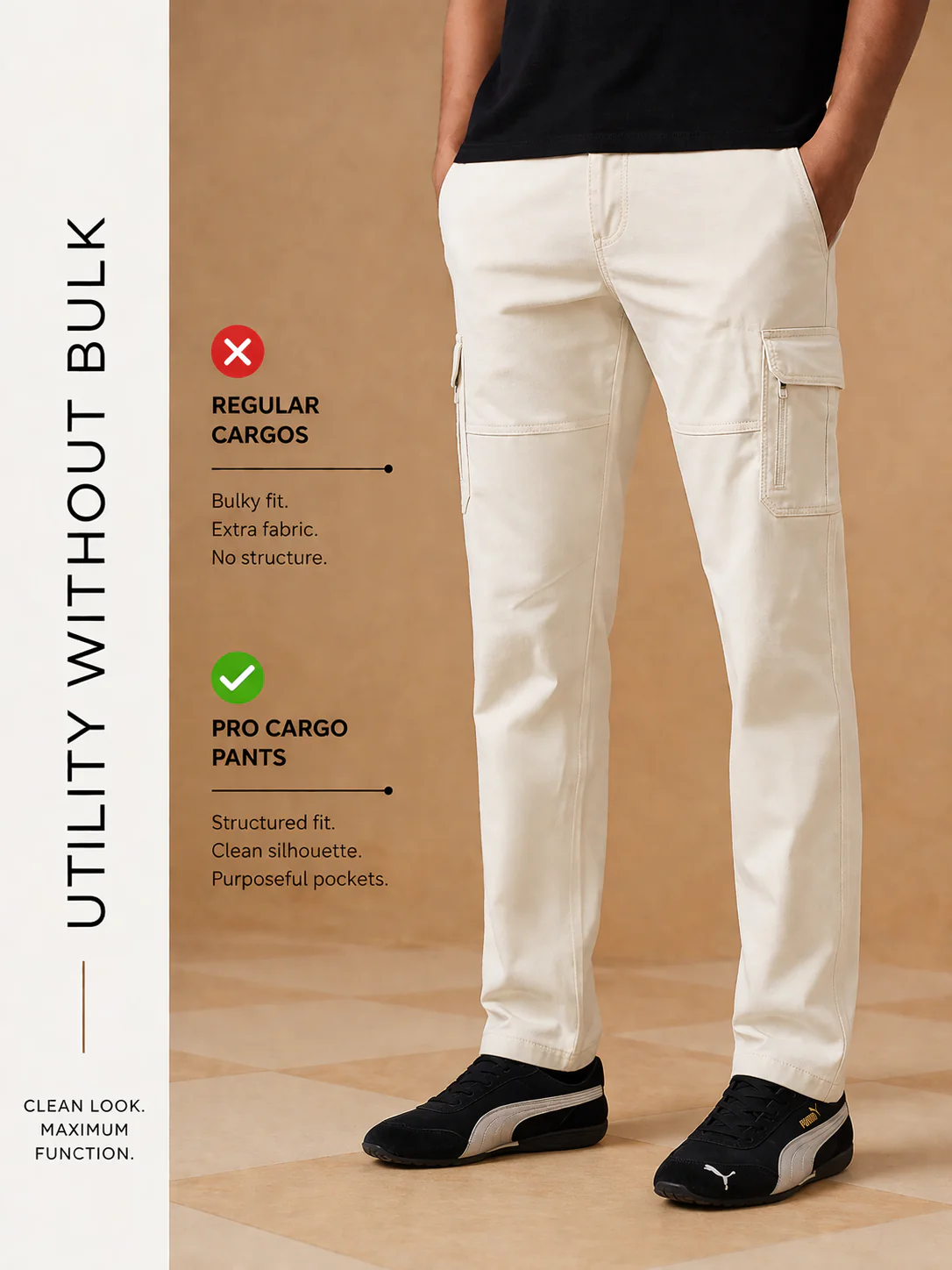 The Regular Fit Pro Cargo Pants - Off White - Image 3