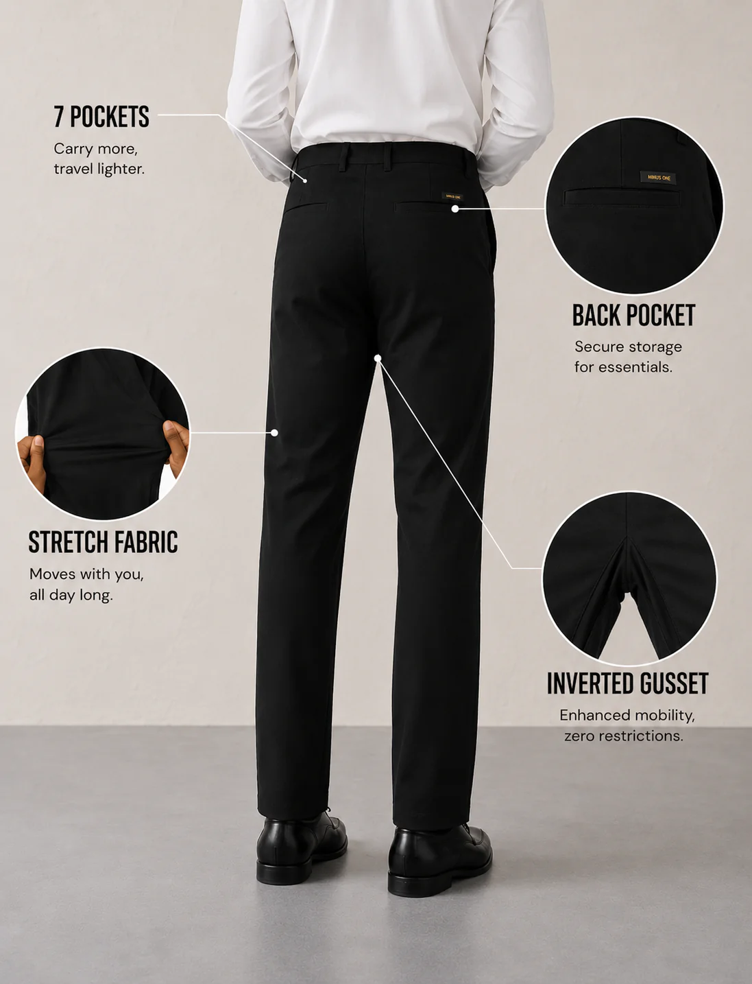 The Regular Fit Travel Chino - Black - Image 5
