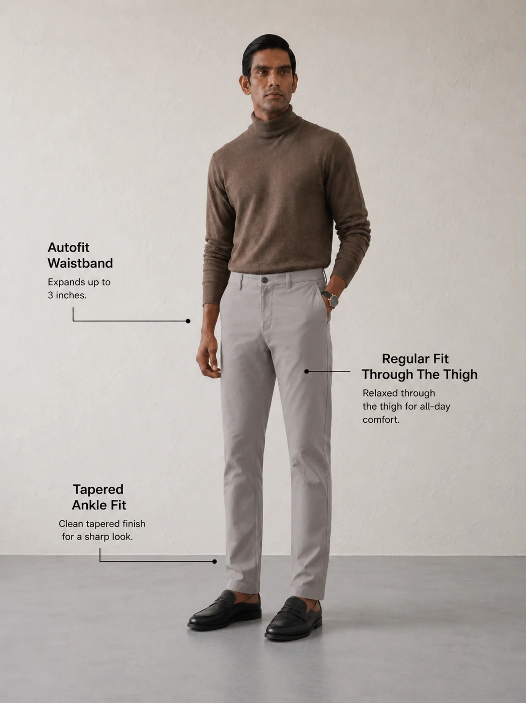 The Regular Fit Travel Chino - Grey - Image 4