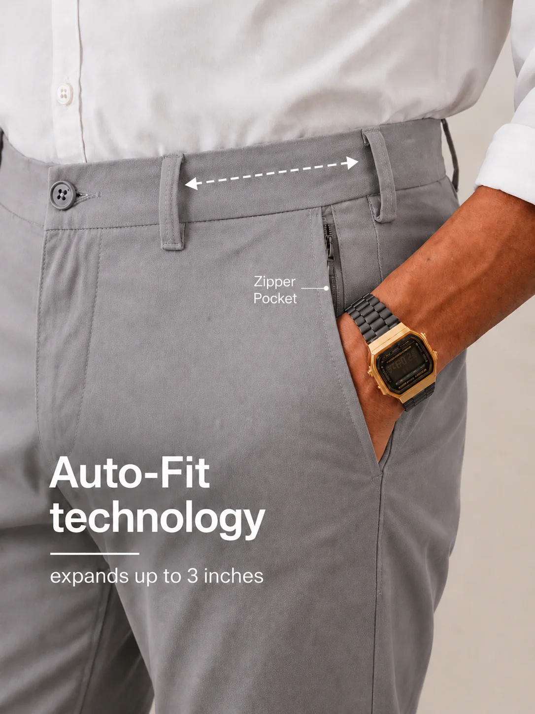 The Regular Fit Travel Chino - Grey - Image 6