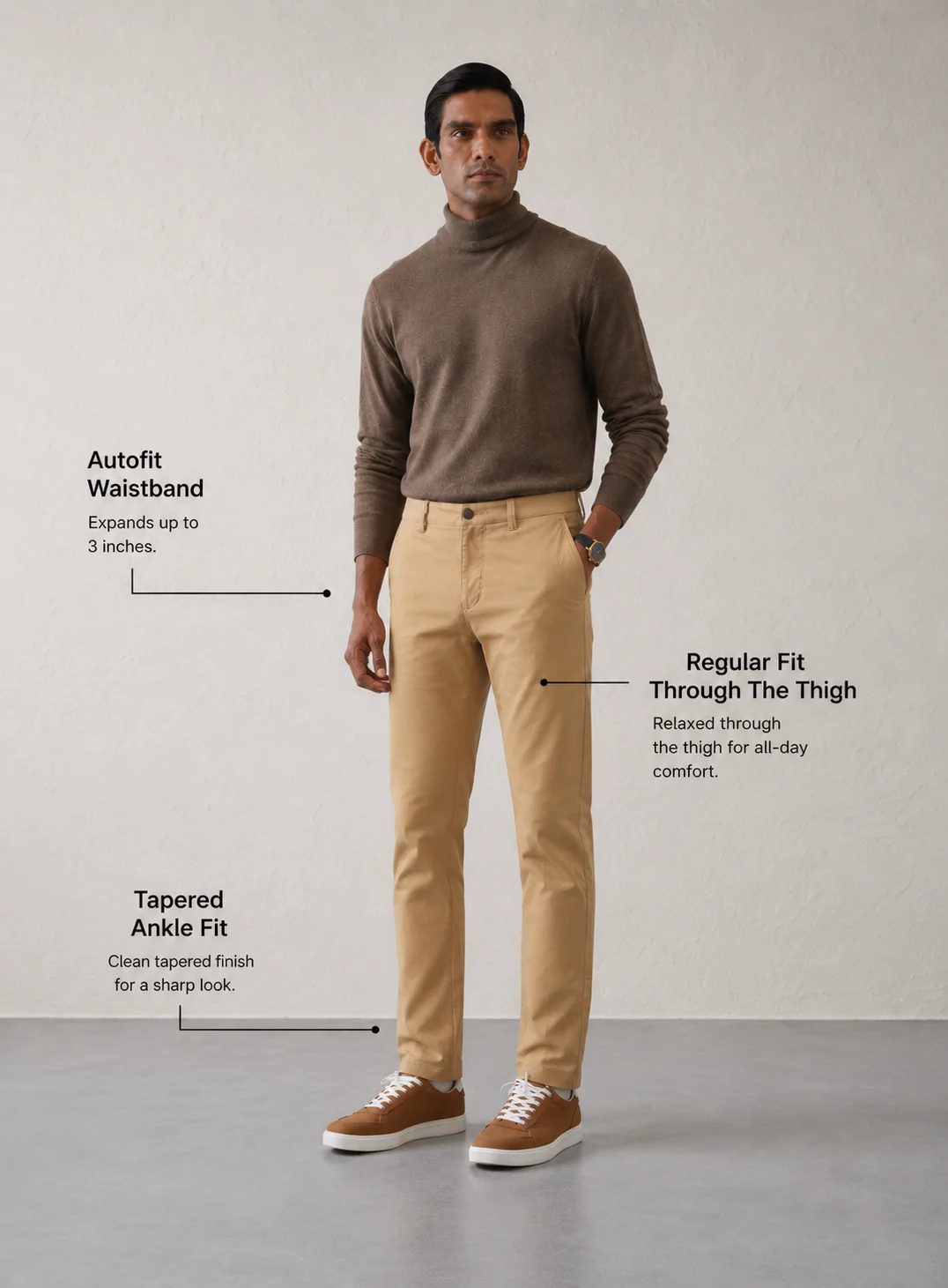 The Regular Fit Travel Chino - Khaki - Image 4