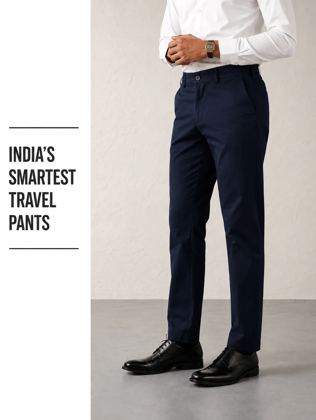 The Regular Fit Travel Chino - Navy - Image 3