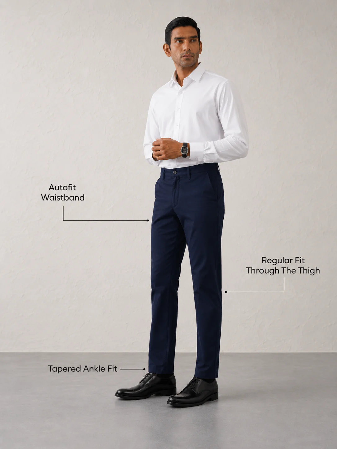 The Regular Fit Travel Chino - Navy - Image 4