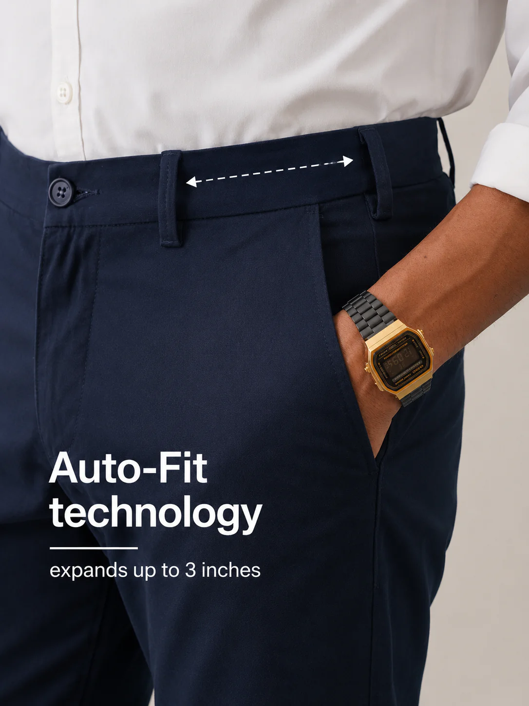 The Regular Fit Travel Chino - Navy - Image 5