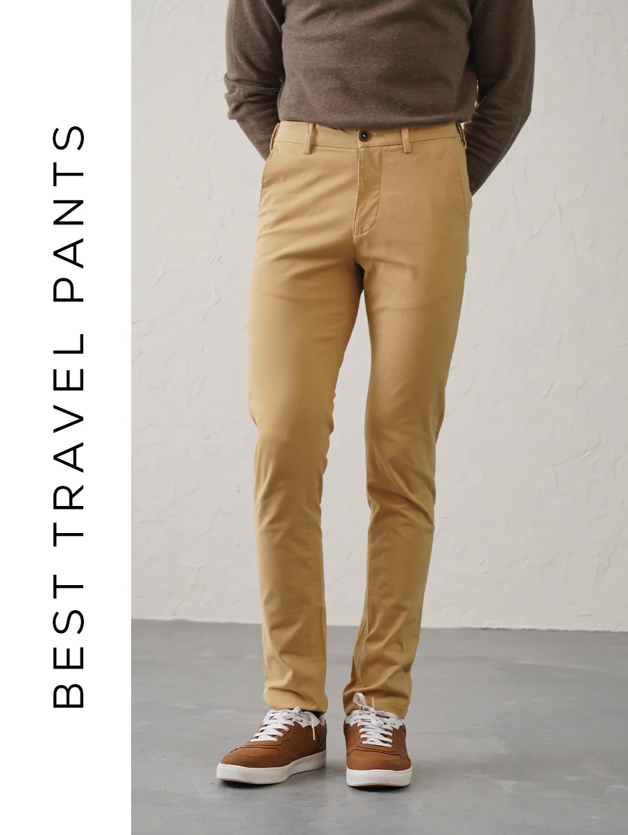 The Slim Fit Travel Chino - Khaki - Image 3
