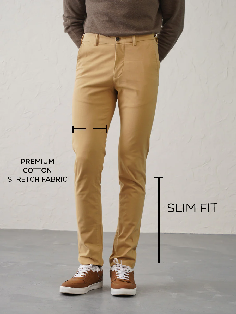 The Slim Fit Travel Chino - Khaki - Image 4
