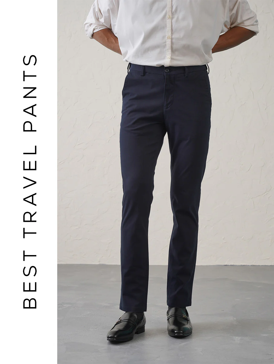 The Slim Fit Travel Chino - Navy - Image 3