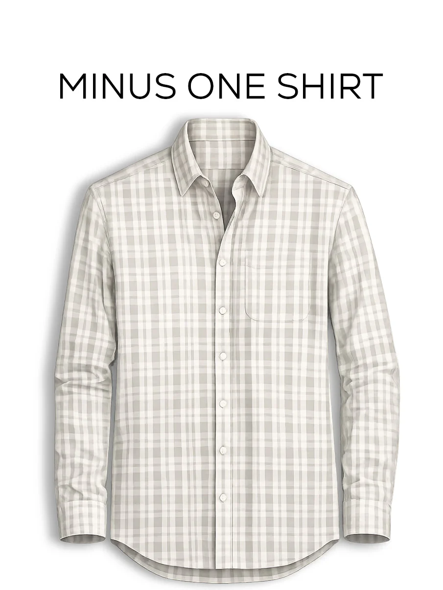 White Checkered Cotton Shirt – Full Sleeve, Regular Fit - Image 2