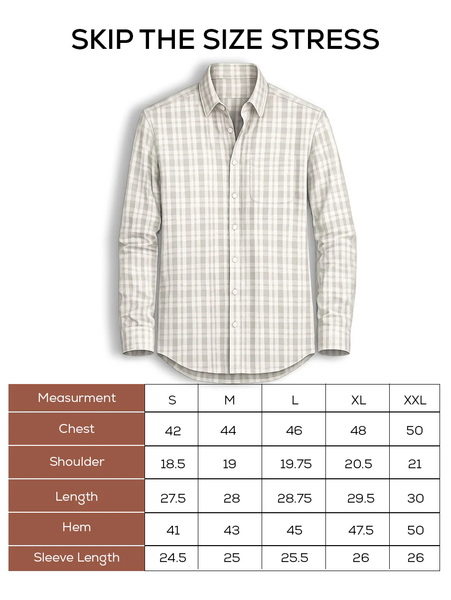 White Checkered Cotton Shirt – Full Sleeve, Regular Fit - Image 5