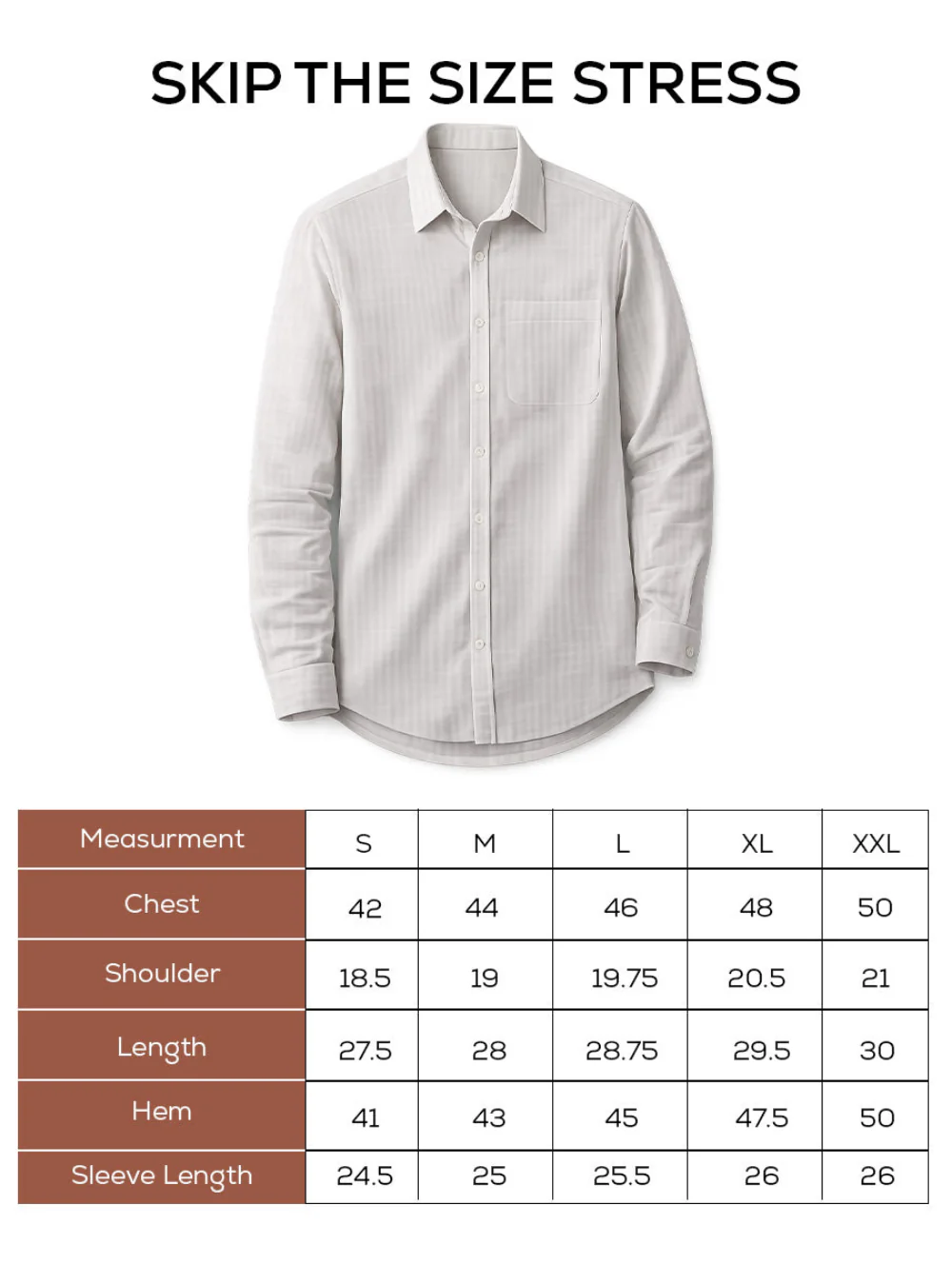 White Striped Cotton Shirt – Regular Fit, Full Sleeves - Image 5