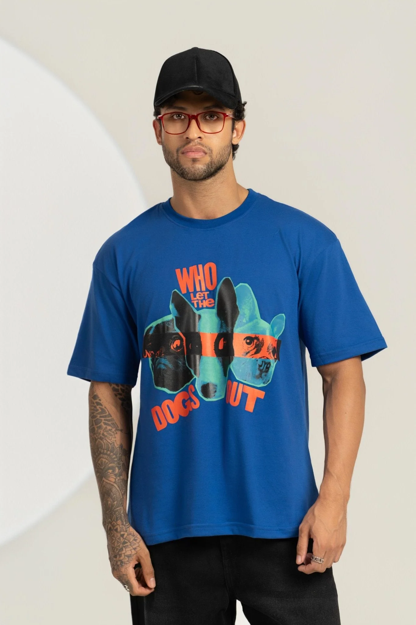 Who Let the Dogs Out Printed Graphic Oversized Tee