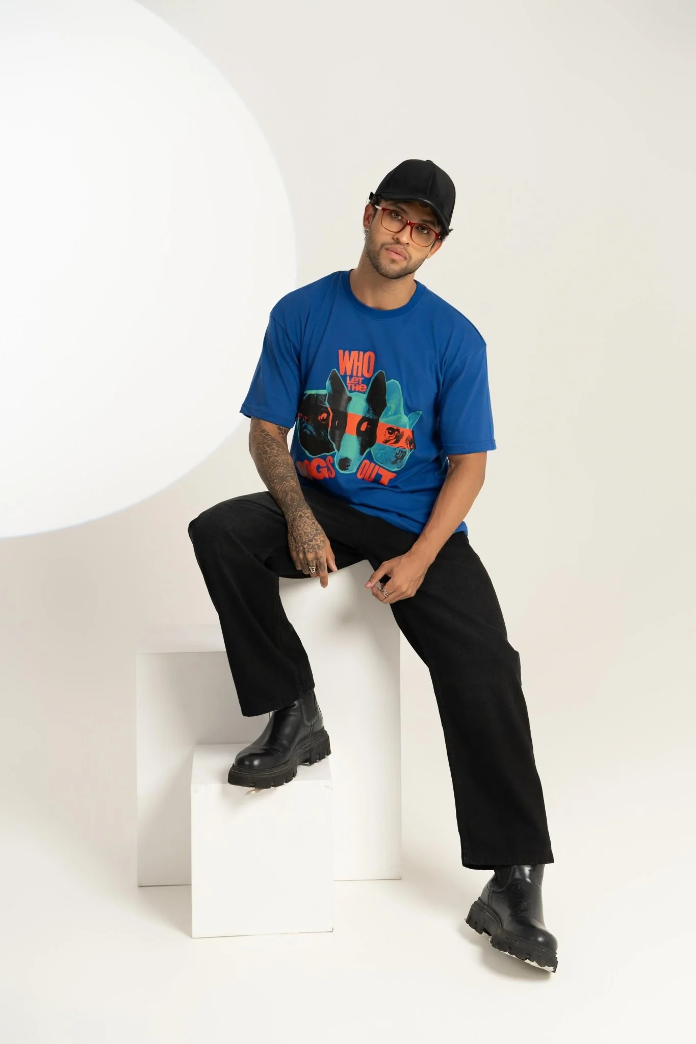 Who Let the Dogs Out Printed Graphic Oversized Tee - Image 4