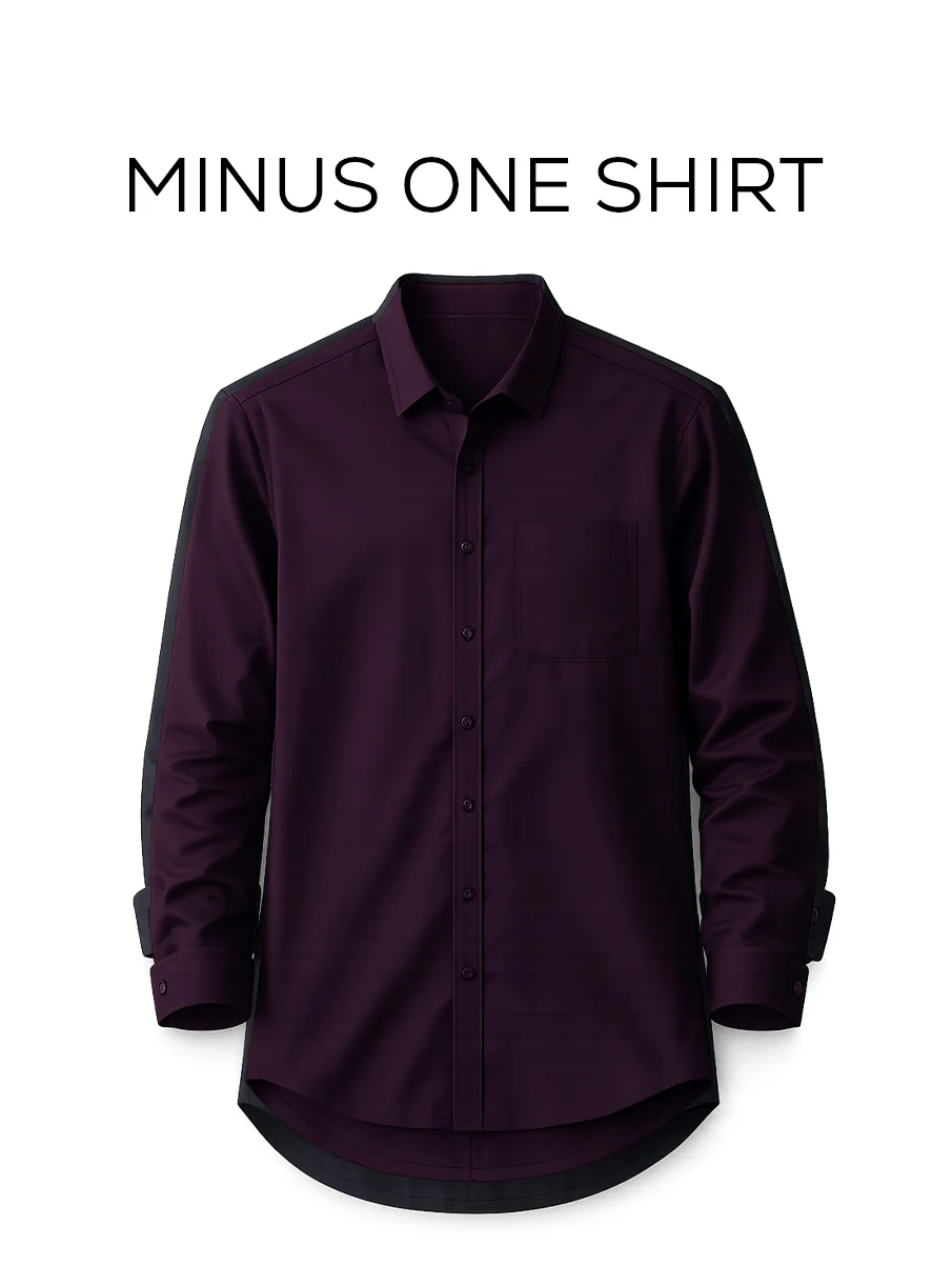 Wine Brushed Cotton Shirt – Regular Fit, Full Sleeves - Image 2