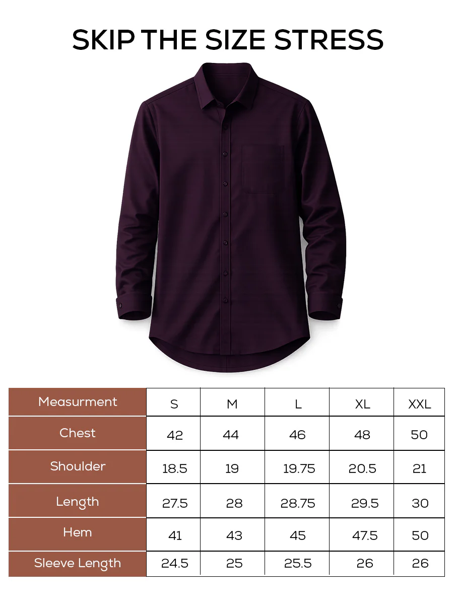 Wine Brushed Cotton Shirt – Regular Fit, Full Sleeves - Image 5